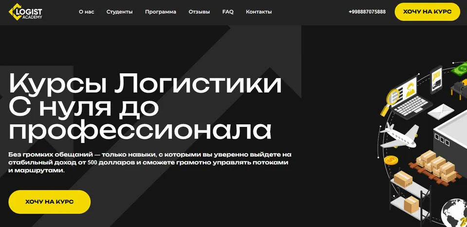 Logist Academy loyihasi skrinshoti