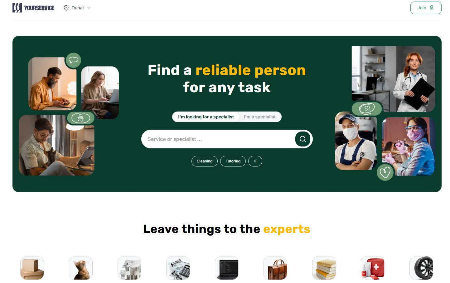 Yourservice loyihasi skrinshoti